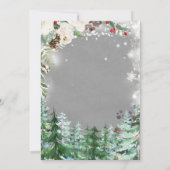 Kerstbloem Witte Sneeuwvlokken Geslacht Reveal Kaart (Achterkant)