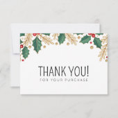 kerstbloembladeren bedankkaart (Voorkant)