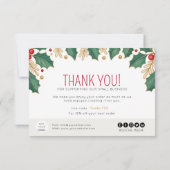 kerstbloembladeren bedankkaart (Achterkant)