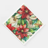 Kerstbloemen 01 servet (Hoek)
