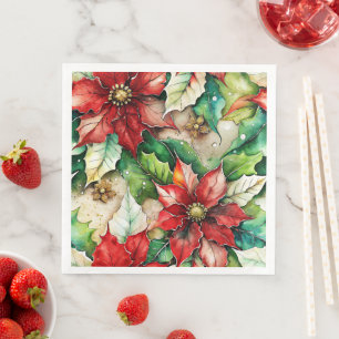 Kerstbloemen 01 servet