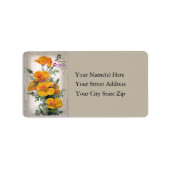 kerstbloemen  adreslabel etiket (Voorkant)