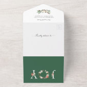 Kerstbloemen alles in één aandenken Fotokaart All In One Uitnodiging (Buitenkant)