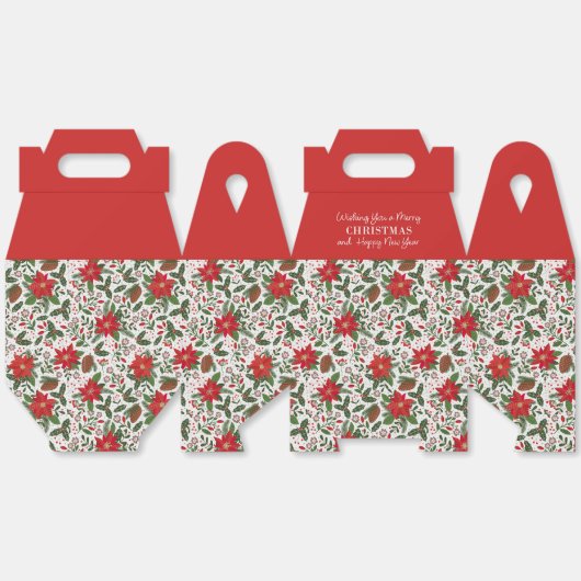 kerstbloemen bedankdoosjes (Ongevouwen)