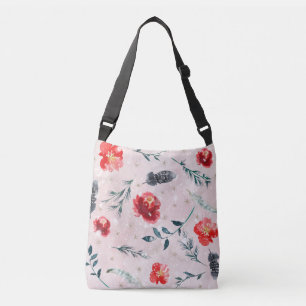 Kerstbloemen Bladeren Boho Patroon Crossbody Tas