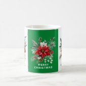 Kerstbloemen Boeket Vrolijke Kerstmis Tekst 2 Koffiemok (Center)