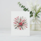 kerstbloemen briefkaart (Staand voorkant)