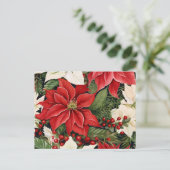 kerstbloemen briefkaart (Staand voorkant)