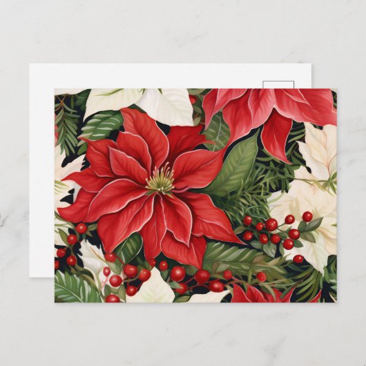 kerstbloemen briefkaart (Voorkant / Achterkant)