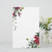 Kerstbloemen Briefpapier (Staand voorkant)