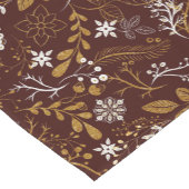 kerstbloemen, bruin en goud korte tafelloper (Hoek)