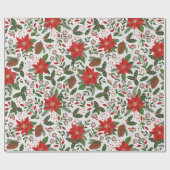 kerstbloemen cadeaupapier (Vlak)