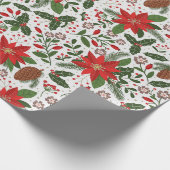 kerstbloemen cadeaupapier (Hoek)