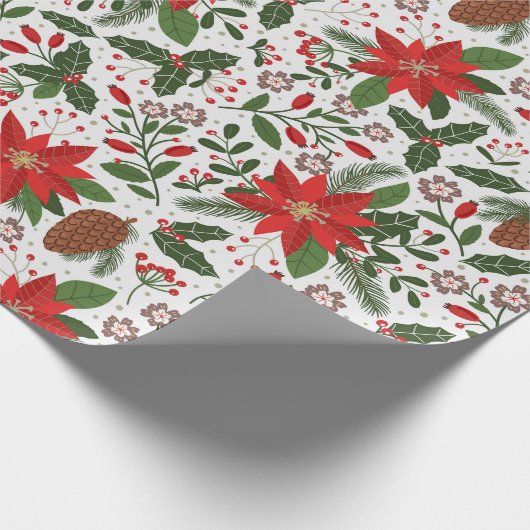 kerstbloemen cadeaupapier (Hoek)