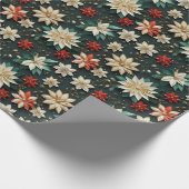 kerstbloemen cadeaupapier (Hoek)