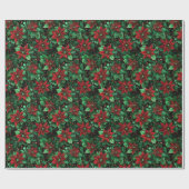 kerstbloemen cadeaupapier (Vlak)