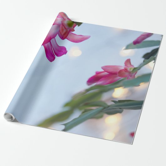 kerstbloemen cadeaupapier (Uitgerold)