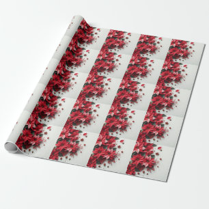 kerstbloemen cadeaupapier