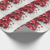 kerstbloemen cadeaupapier (Hoek)