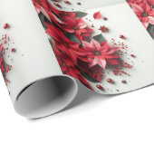 kerstbloemen cadeaupapier (Rol Hoek)