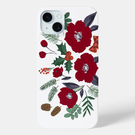 kerstbloemen iPhone 15 mini hoesje