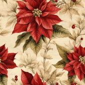 Kerstbloemen Dekbed Vintage Kerstaccent Fleece Deken