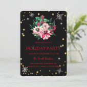 Kerstbloemen Diamanten cute Kaart (Staand voorkant)