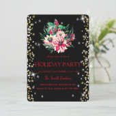 Kerstbloemen Diamanten leuk Kaart (Staand voorkant)