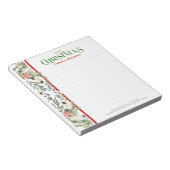 kerstbloemen en evergroensgrens notitieblok (Schuin)