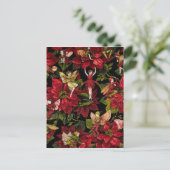 Kerstbloemen en kerstgroeven feestdagenkaart (Staand voorkant)