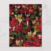 Kerstbloemen en kerstgroeven feestdagenkaart (Voorkant)