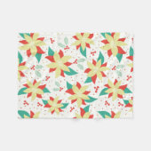 Kerstbloemen en maretak fleece deken (Voorkant (Horizontaal))