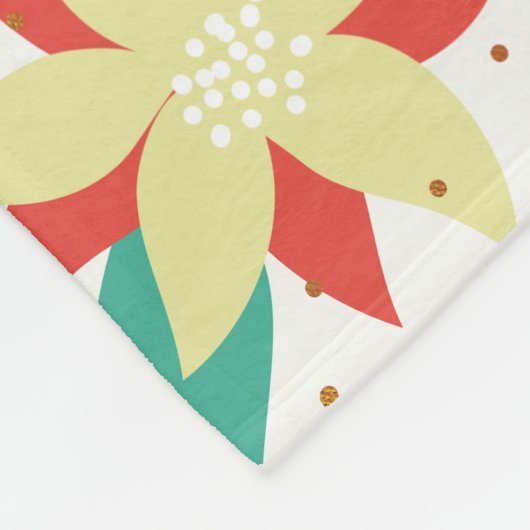 Kerstbloemen en maretak fleece deken (Hoek)