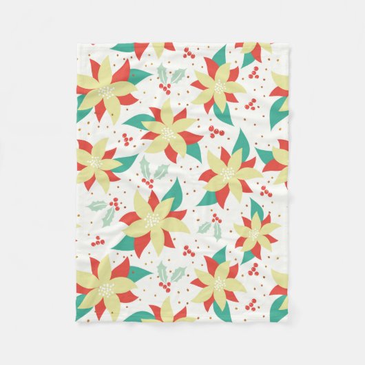 Kerstbloemen en maretak fleece deken (Voorkant)