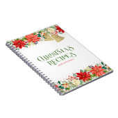 Kerstbloemen en poinsettia rand typografie notitieboek (Rechterzijde)