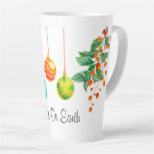 Kerstbloemen en sierplanten latte mok (Rechterhoek)