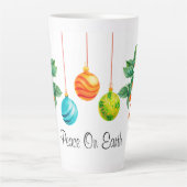 Kerstbloemen en sierplanten latte mok (Voorkant)