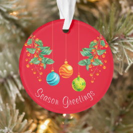 Kerstbloemen en sierplanten ornament