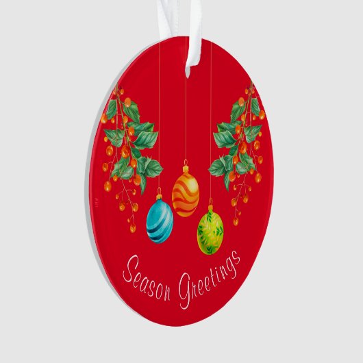 Kerstbloemen en sierplanten ornament (voorkant)