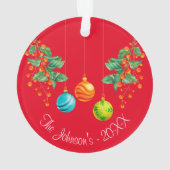 Kerstbloemen en sierplanten ornament (achterkant)