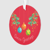 Kerstbloemen en sierplanten ornament (voorkant)