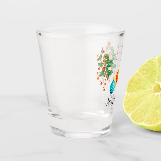 Kerstbloemen en sierplanten shot glas (Links)