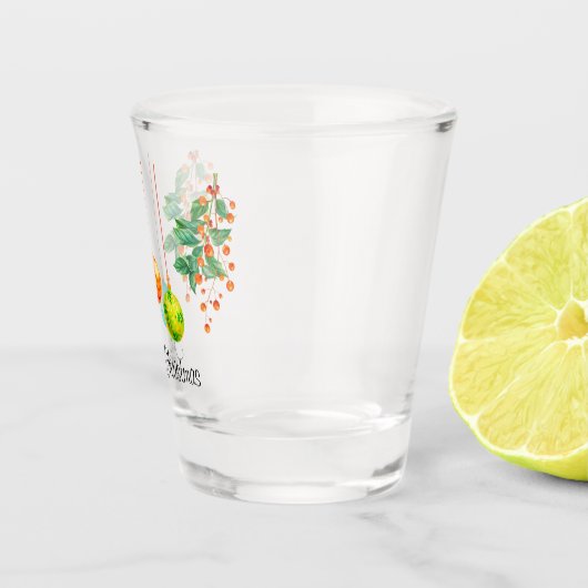 Kerstbloemen en sierplanten shot glas (Rechts)