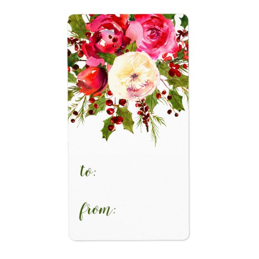 Kerstbloemen Etiket (Voorkant)