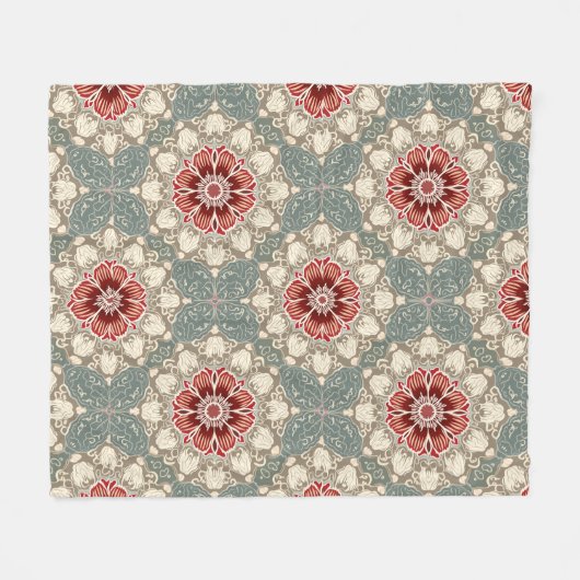 kerstbloemen fleece deken (Voorkant (Horizontaal))