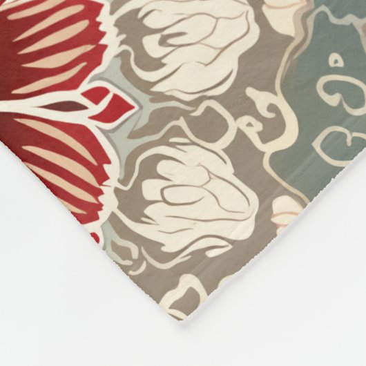 kerstbloemen fleece deken (Hoek)