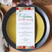 Kerstbloemen grens Typografie Kaart