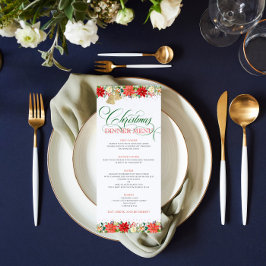 Kerstbloemen grens Typografie Kaart