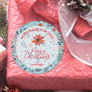 kerstbloemen Homemade Goods Holiday Baken Ronde Sticker