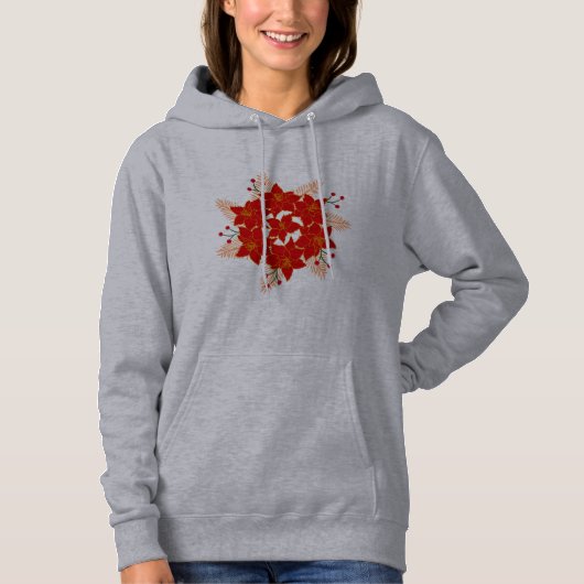 kerstbloemen hoodie (Voorkant)